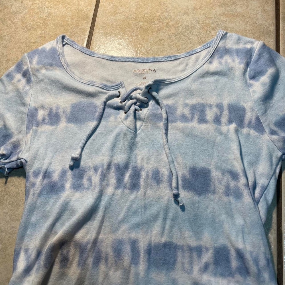 Blue and white tie dye shirt